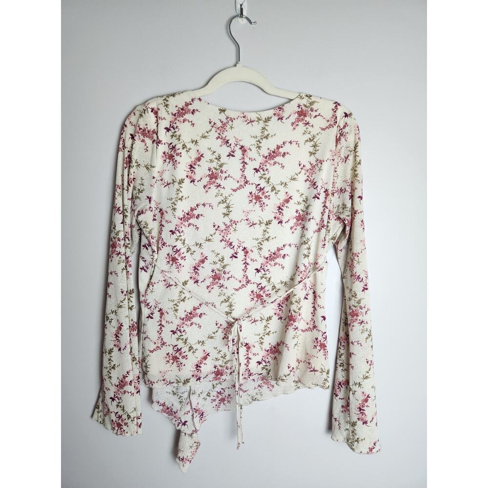 Studio Y Vtg babydoll floral blouse sz L cottagecore Y2K romantic ruffle boho - Picture 3 of 9